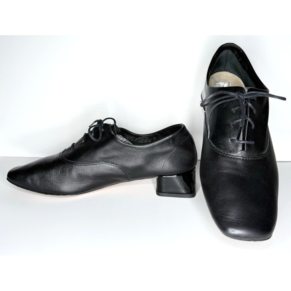 Repetto France Zizi Black Leather Lace-Up Oxford Shoes Size FR 40 / US 9